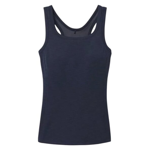 prAna Becksa Scoop Neck Racerback Tank Midnight Dew Heather Navy Blue I Size:XS - Picture 1 of 9